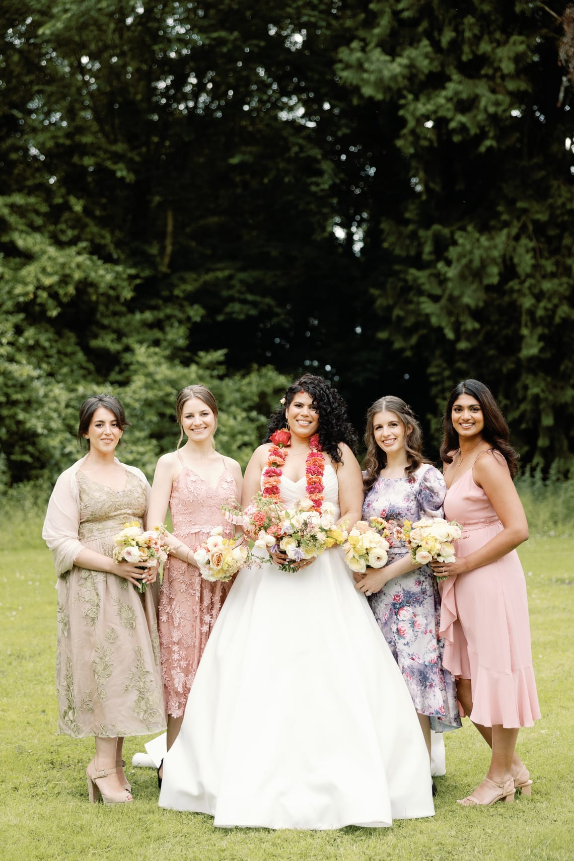 Bride and bridesmaids