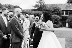 Father of the bride walking her up the aisle